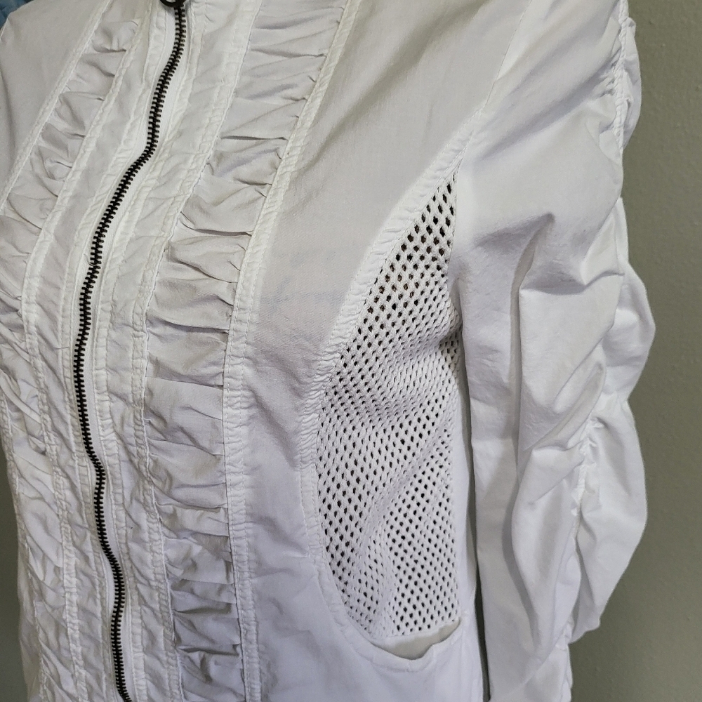 Wearables White Moto Cotton Jacket - Picture 2 of 11